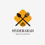 Black and Orange Simple Restaurant Logo